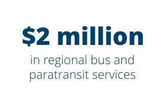 $2 million in regional bus and paratransit services