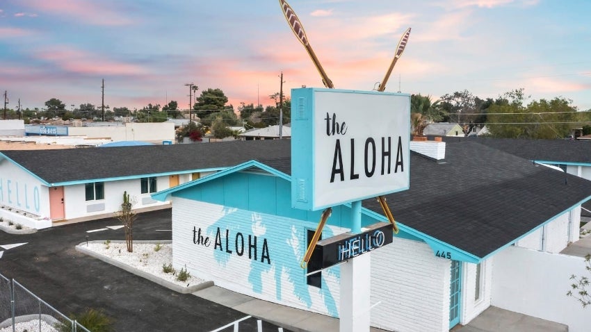 The Aloha was redeveloped into a 26-room boutique motel for the modern traveler
