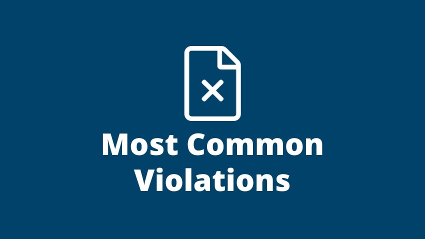 Most Common Violations