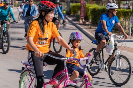 Participants in the Chandler Family Bike Ride