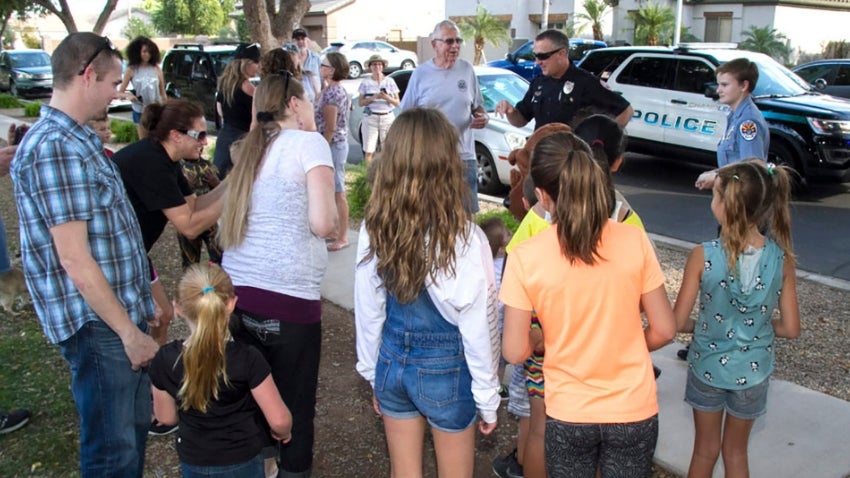 Chandler Police at a neighborhood GAIN event