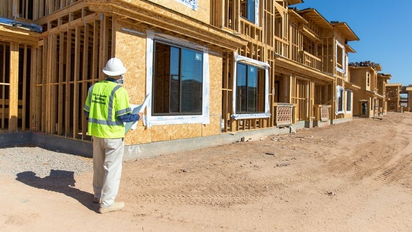 Building Inspector at Construction Site