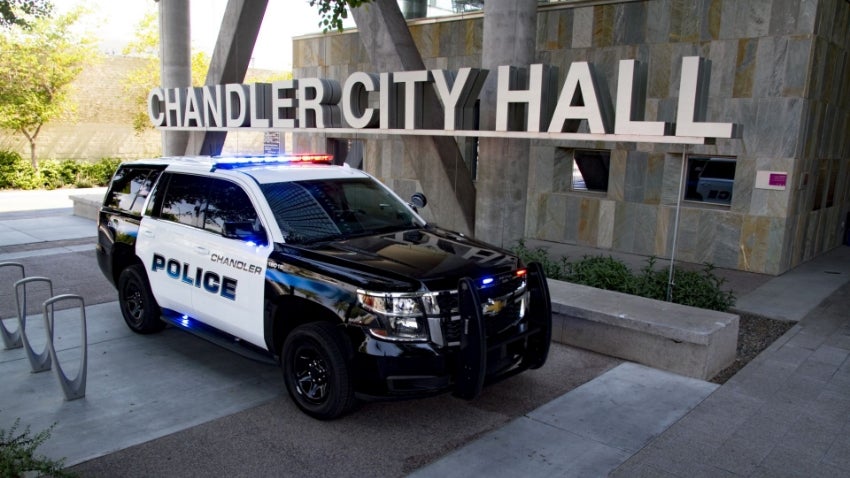 Chandler Police Crusier infront of City Hall Chandler Police Crusier infront of City Hall