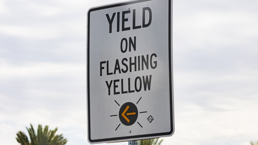 Flashing Yellow Sign