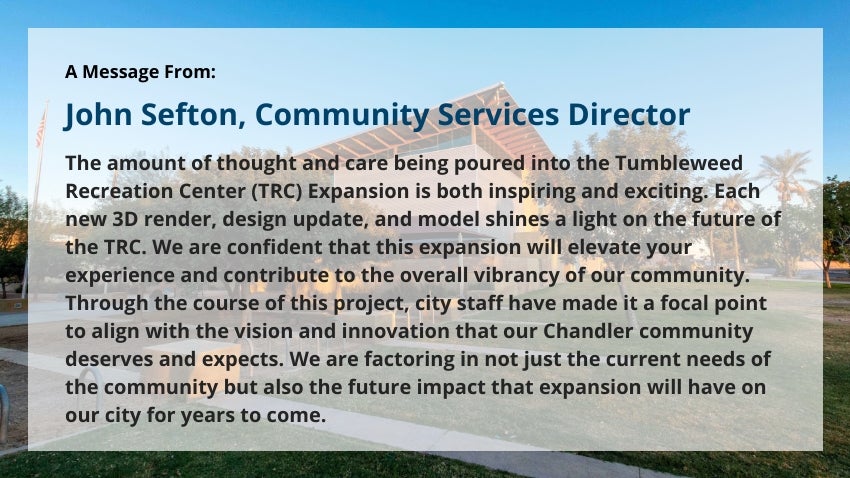 A Message from John Sefton, Community Services Director