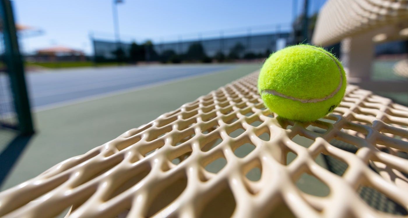 Tennis ball and raquet