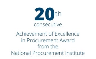 Received the 20th consecutive Achievement of Excellence in Procurement Award from the National Procurement Institute Received the 20th consecutive Achievement of Excellence in Procurement Award from the National Procurement Institute