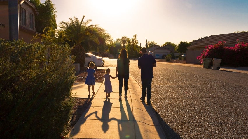 family in a neighborhood family in a neighborhood