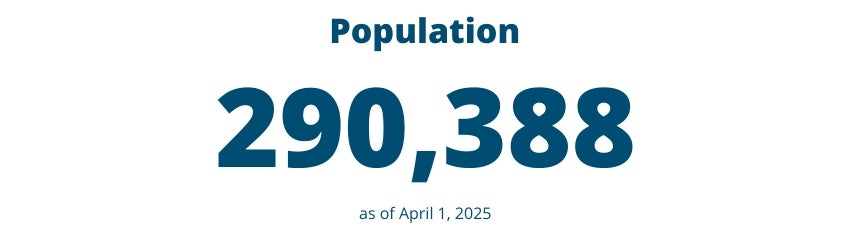 Population: 290,388 as of April 1, 2025