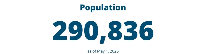 Population: 290,836 as of March 1, 2025