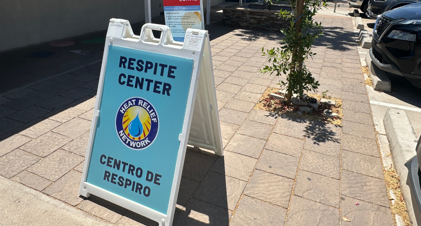 Respite Center signage in front of AZCEND 