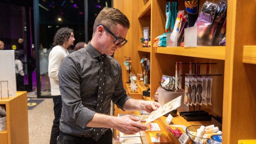 man shopping at Chandler Museum