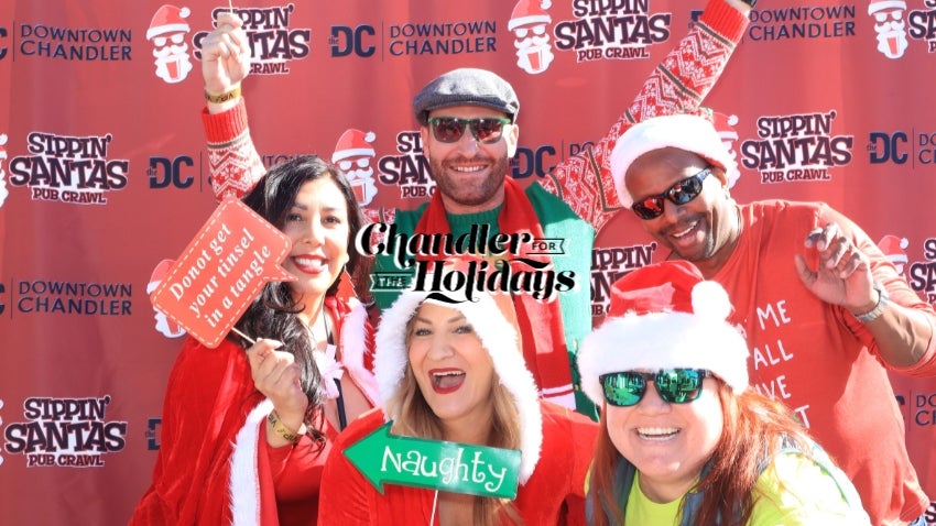 Group posing in during last year's pub crawl