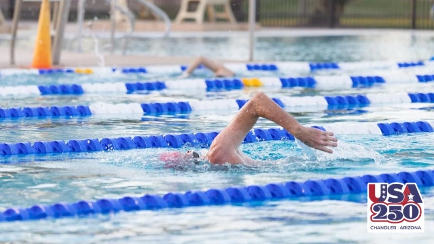 lap swimmer at Desert Oasis Aquatic Center