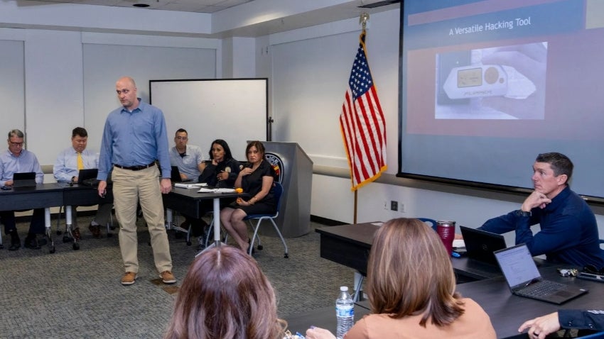 police giving a presentation