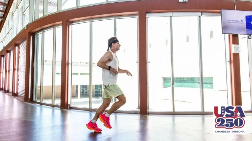 Man jogging on the track at the TRC