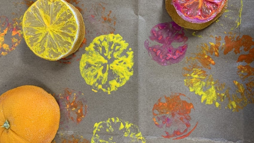 craft with citrus and paint