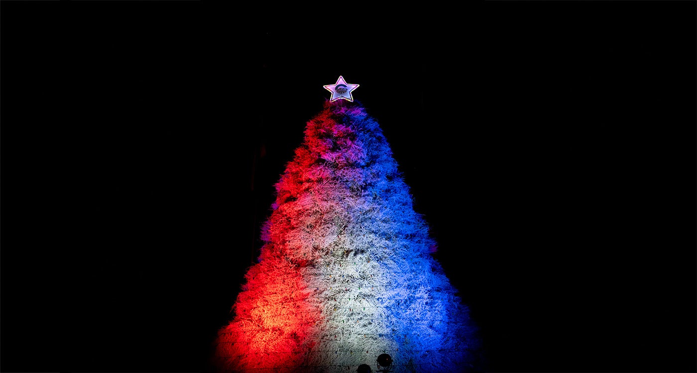 Tumbleweed Tree Lit Red White and Blue