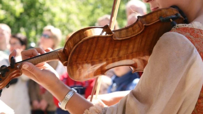 Upclose of a Fiddle Player