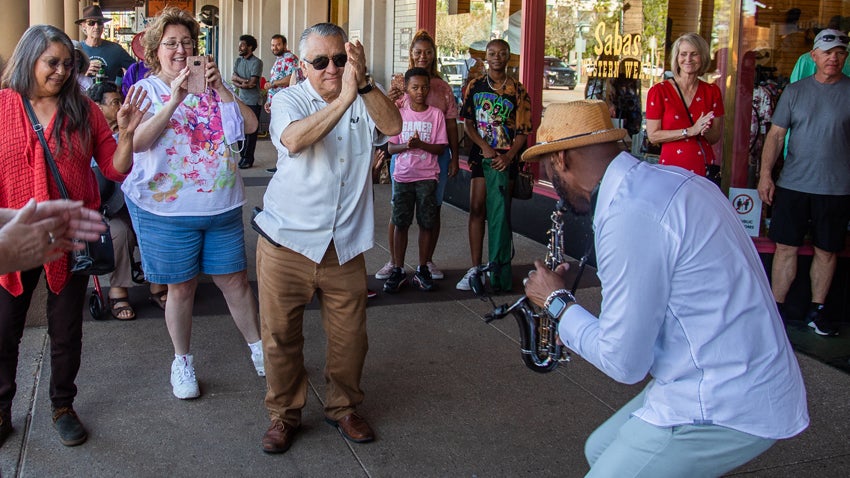 A band performing at the Jazz Festival in Downtown Chandler