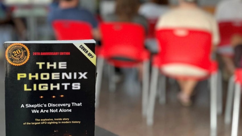 Book cover Phoenix Lights Inside Story with Dr. Lynne Kitei