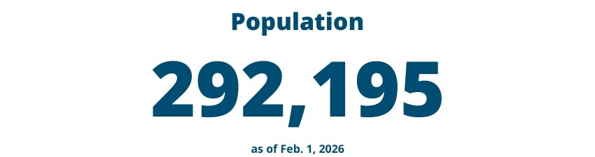 Population as of Feb. 1, 2026: 292,195