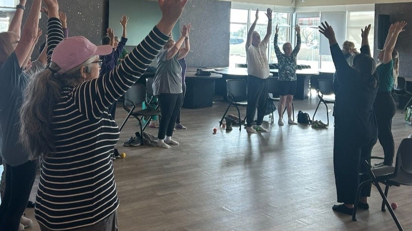 Senior residents working out