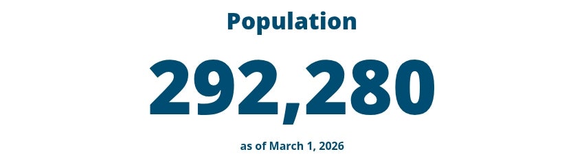 Population as of March 1, 2026: 292,280