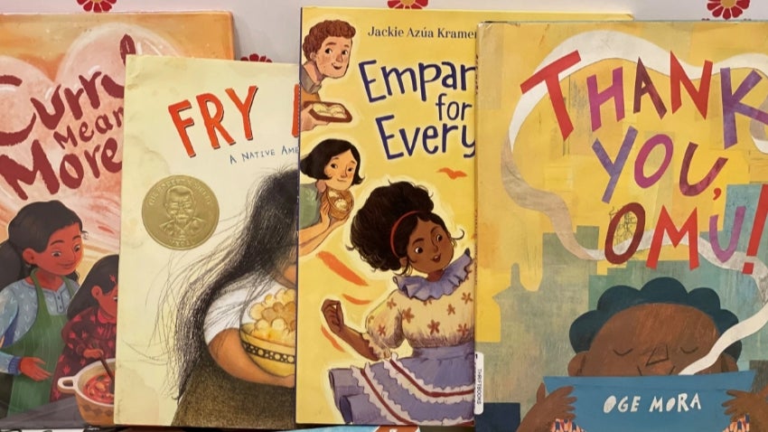 Row of children's books