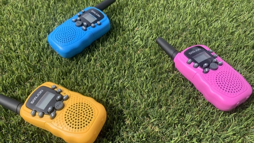 walkie talkies on the grass
