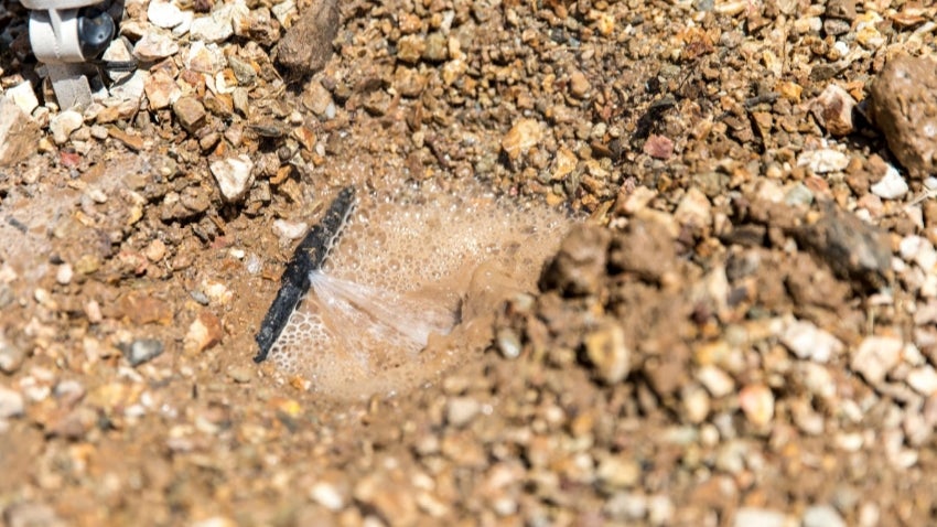 Irrigation system in the rocks