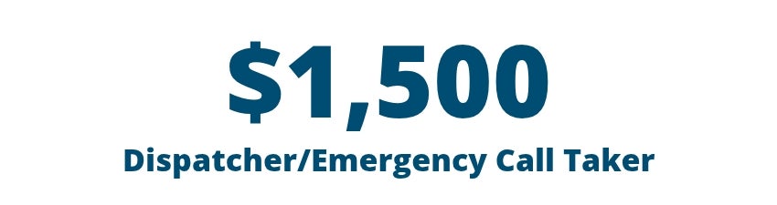 $1,500 Dispatcher/Emergency Call Taker Incentive