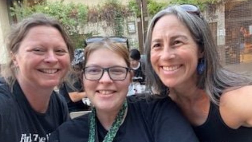 three women taking a selfie