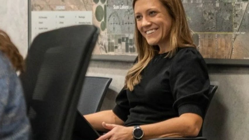 City employee at development services meeting