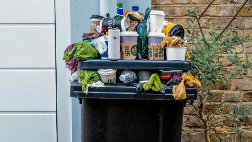 Overflowing Trash Can