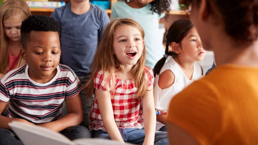 Group of preschoolers at storytime
