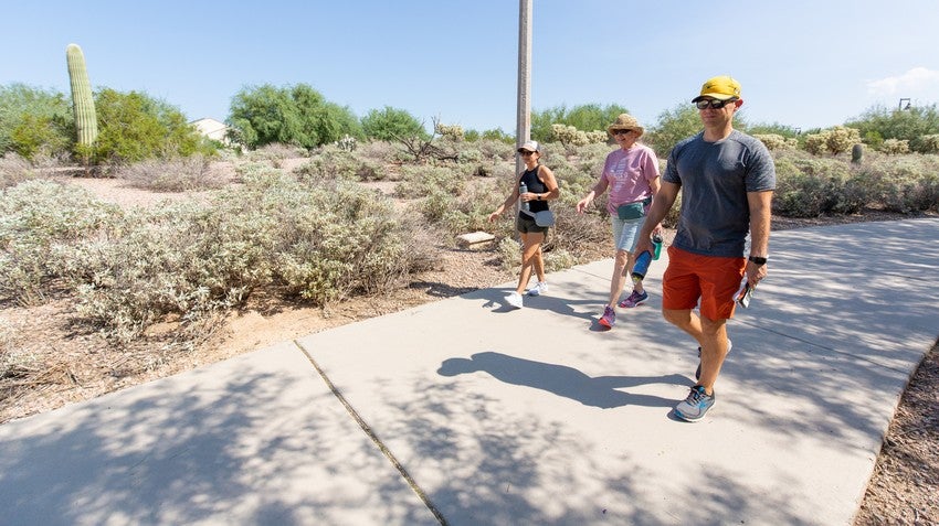 trail walking at Veterans Oasis Park