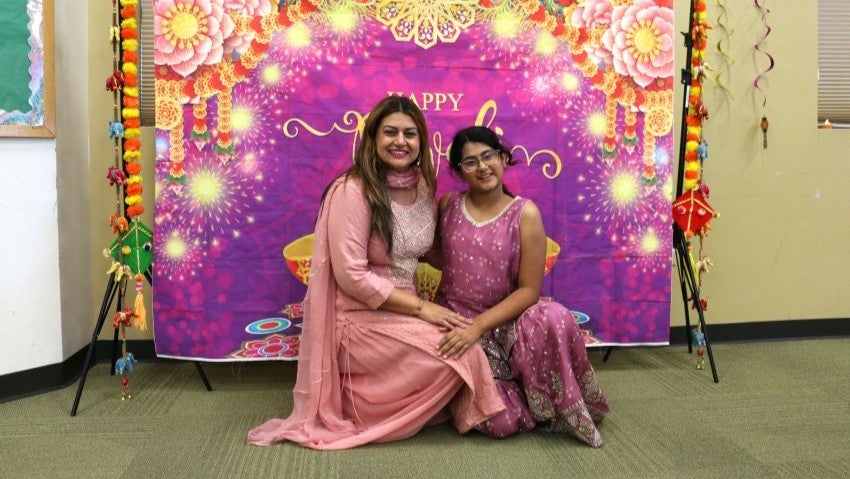 two women at diwali event