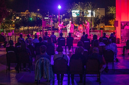 Socially distanced outdoor performance under the stars