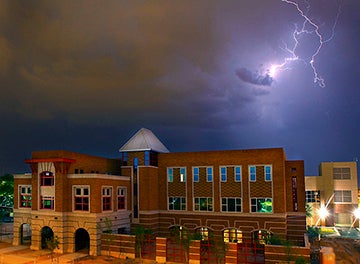 Lightning over Chandler Fire Department headquarters