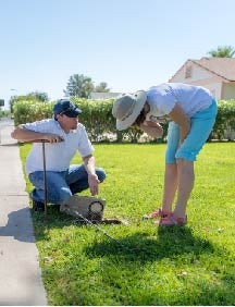 City of Chandler water technician conducting a water audit