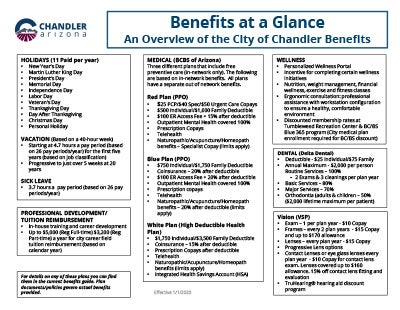 Benefits at a Glance Benefits at a Glance