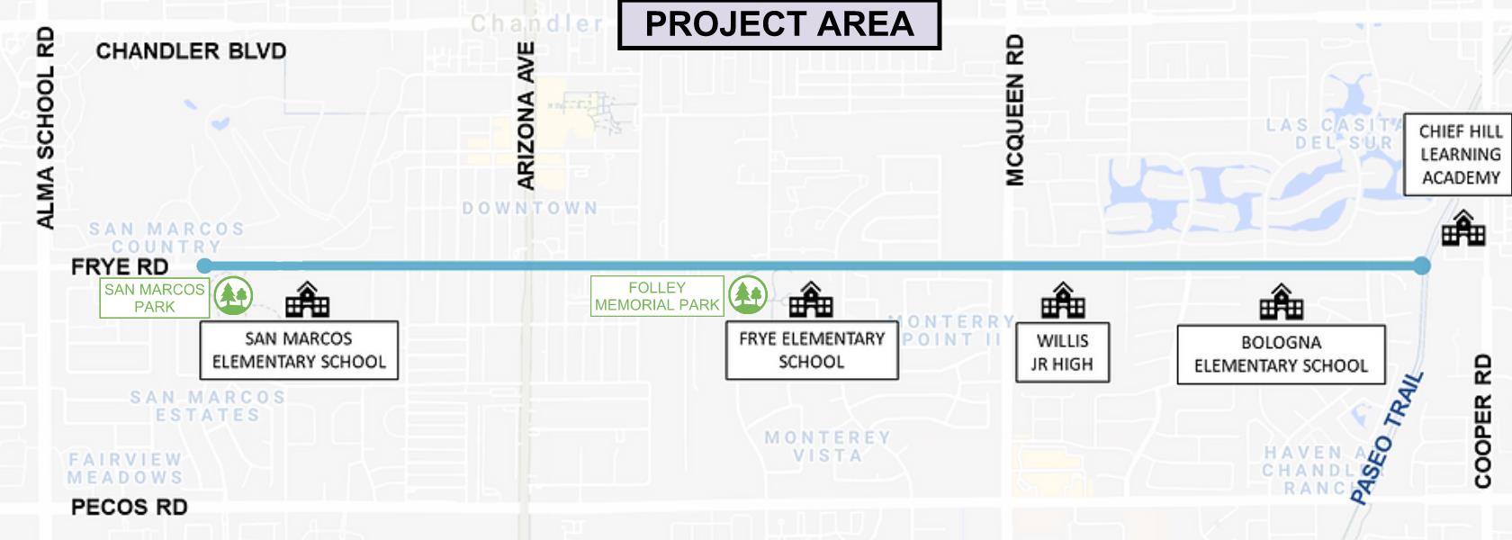 Frye Road Protected Bike Lane Project Map
