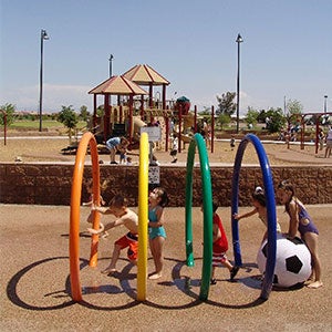 Local kids enjoying Chuparosa Park Spray and Splash Pad