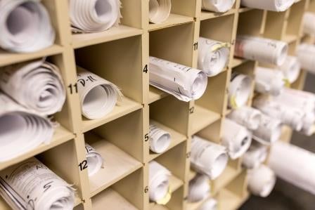 Rolls of construction plans Rolls of construction plans