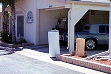 photo of water heater by curb