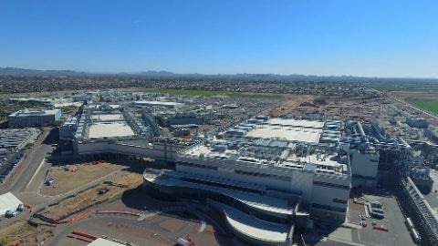 Intel's Fab 42 Intel’s newest, leading-edge manufacturing facility is Fab 42 in Ocotillo, Arizona. Fab 42 connects to three other Intel fabrication plants, making the site Intel’s first mega-factory network. It manufactures our newest generation of leadership products that will power hundreds of millions of computing devices worldwide. (Credit: Intel Corporation)