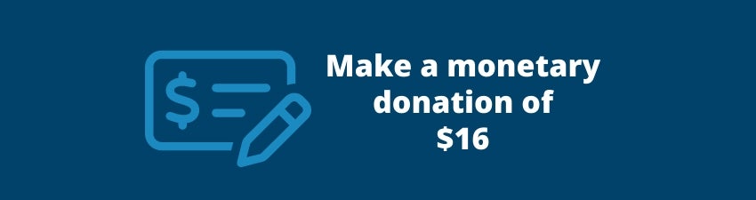 Make a monetary donation of $16