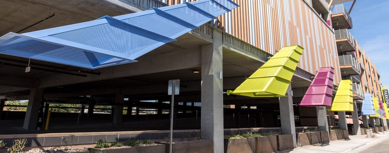 Oregon Street Parking Garage Shade Art