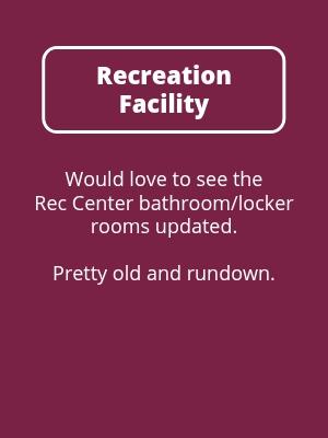 Recreation Facility: Update Bathrooms